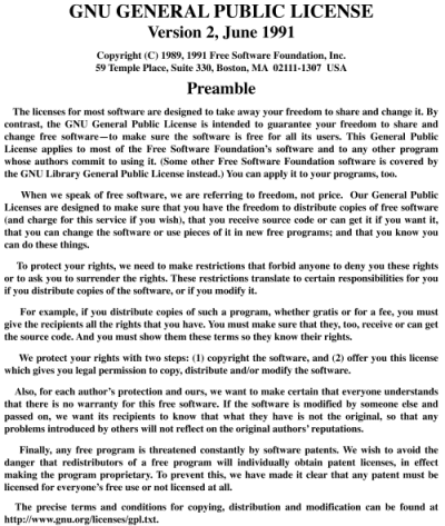 [Image of
GPL Preamble on back of shirt]